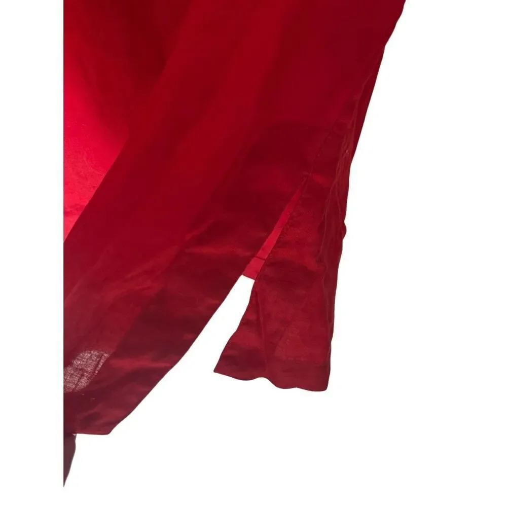 Chaps Classic Ralph Lauren linen red tunic